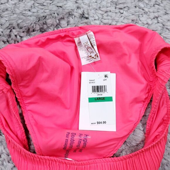 Becca Rebecca Virtue Moon Ridge Ribbed Adela Hipster Swim Bottom Pink Size Large - Picture 5 of 6